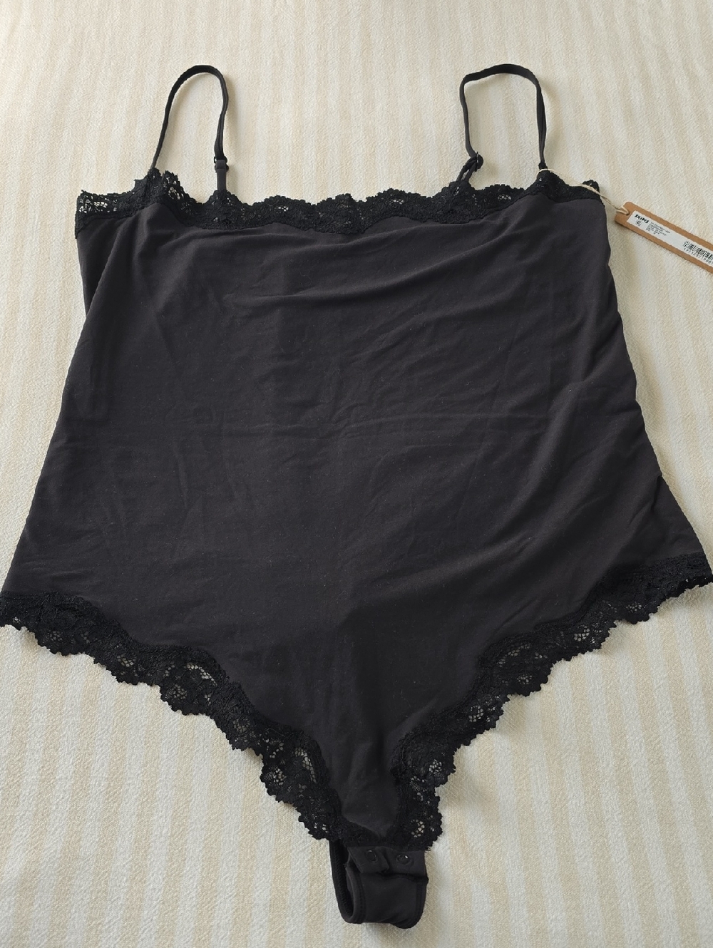SKIMS Fits Everybody Lace Cami Bodysuit Size:3X Onyx